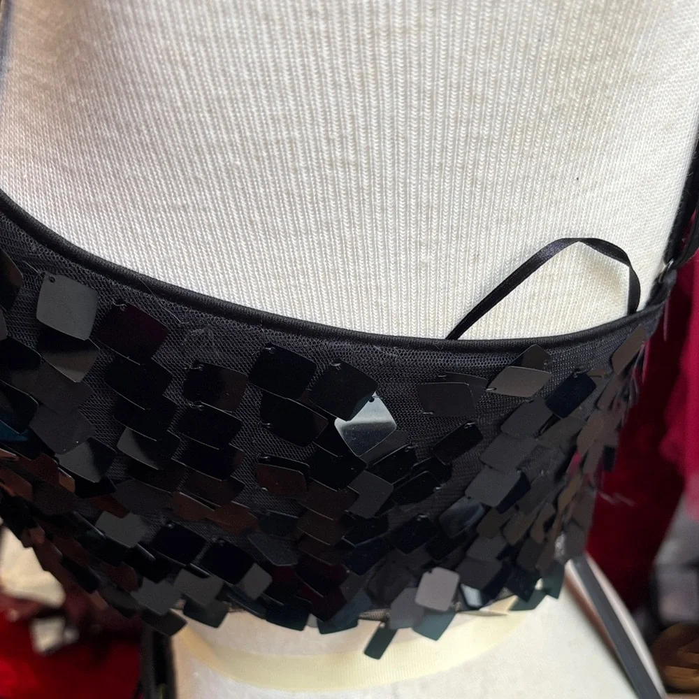 House of Harlow 1960 Black Sequin Two-Piece Maxi Dress - Picture 5 of 9